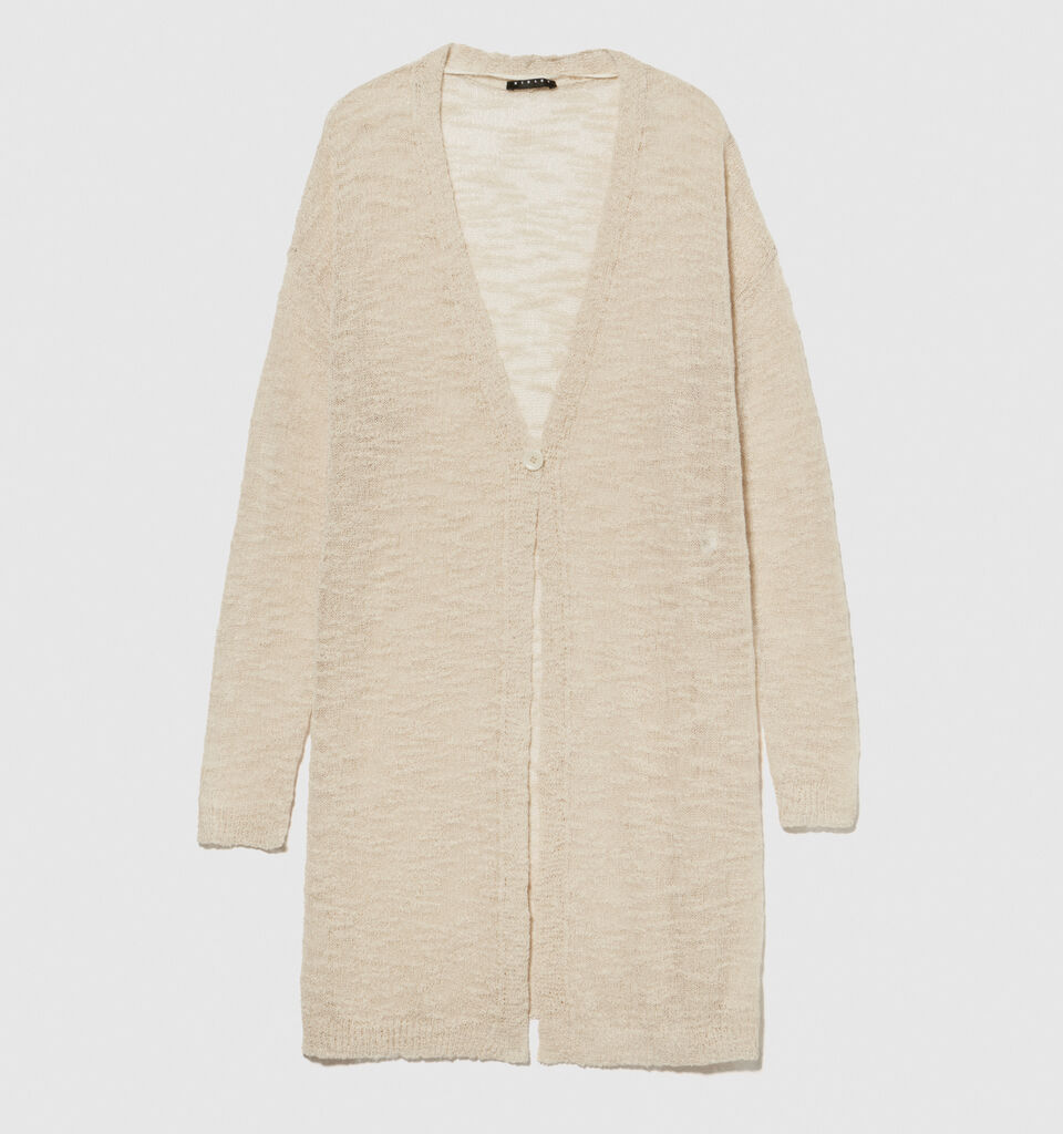 Long cardigan - women's cardigans - Beige | Sisley image number 6